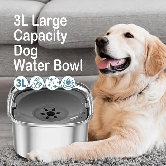 Stainless Steel Dog Drinking Water 3L Dog Bowl